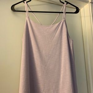 Pink Note Lavender CrissCross Blouse Top